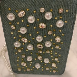 NWT Lele Sadoughi Polly Embellished Crossbody Bag